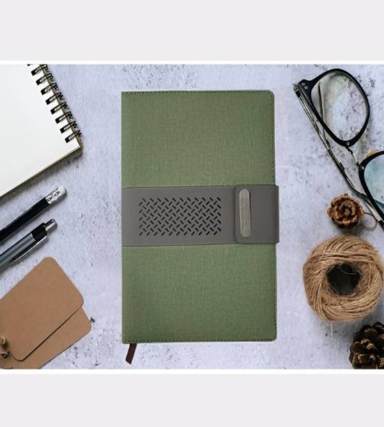 Coffret cadeau élégant Carnet en cuir vert avec stylo raffiné et recharge d’encre Vert